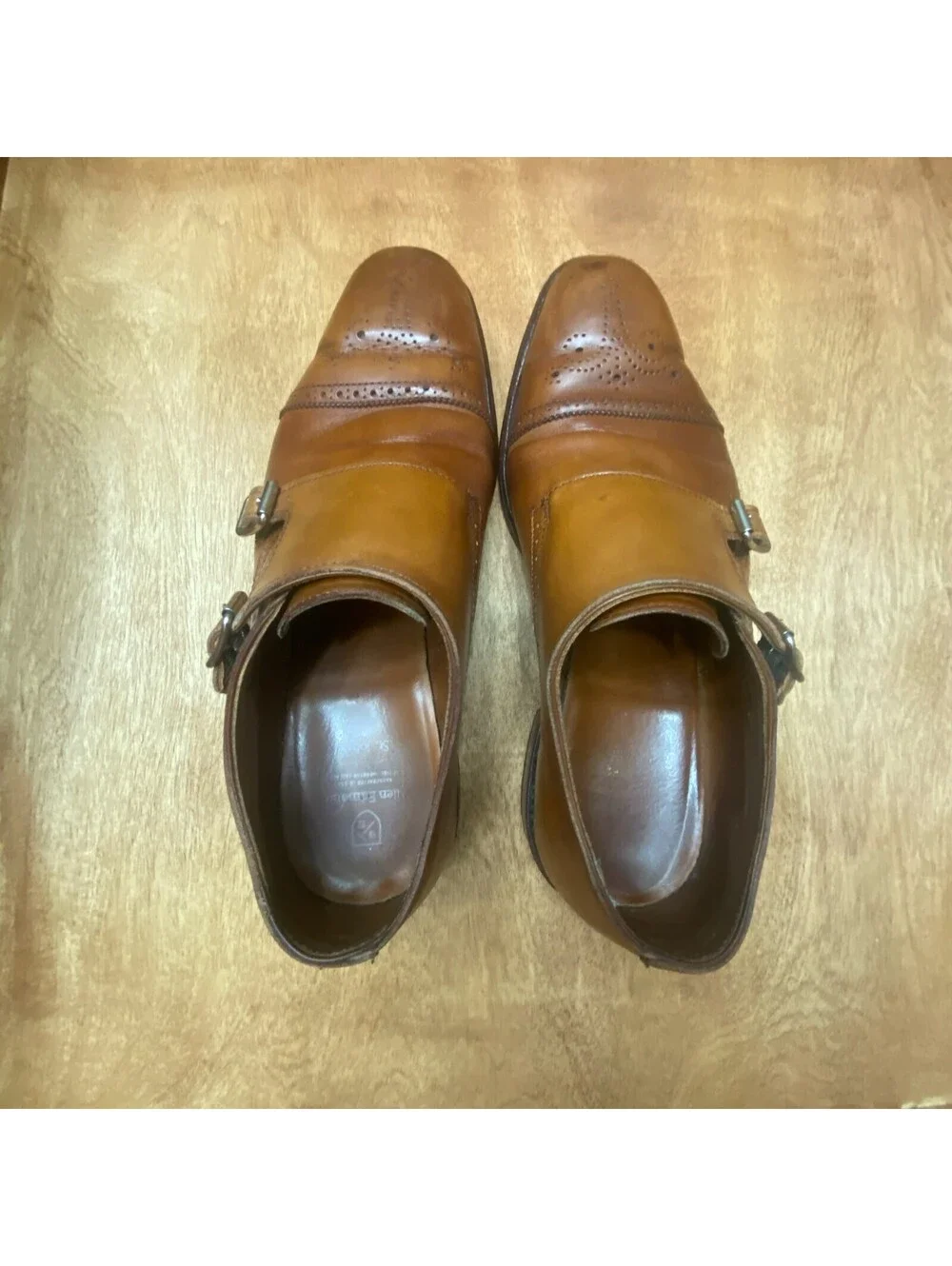 Allen Edmonds St. John's Double Monk Strap Brown Leather Shoes Mens Size 10.5 3E